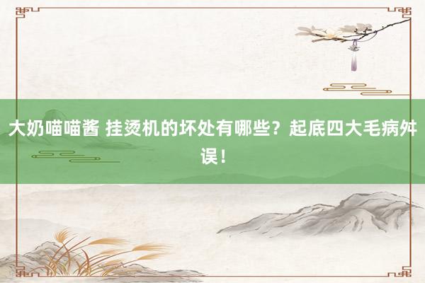 大奶喵喵酱 挂烫机的坏处有哪些？起底四大毛病舛误！