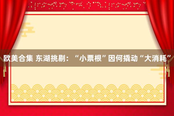 欧美合集 东湖挑剔：“小票根”因何撬动“大消耗”