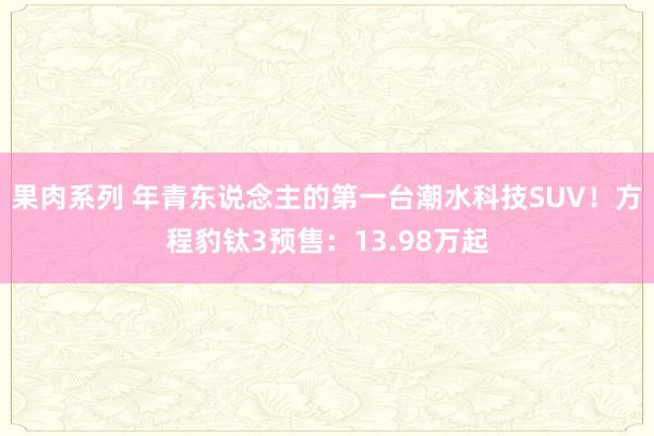 果肉系列 年青东说念主的第一台潮水科技SUV！方程豹钛3预售：13.98万起