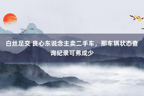 白丝足交 良心东说念主卖二手车，那车辆状态查询纪录可弗成少