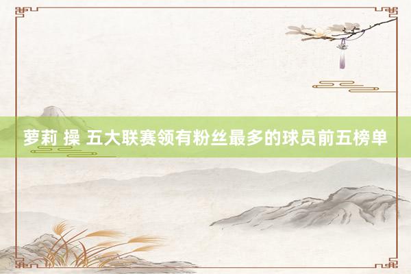 萝莉 操 五大联赛领有粉丝最多的球员前五榜单