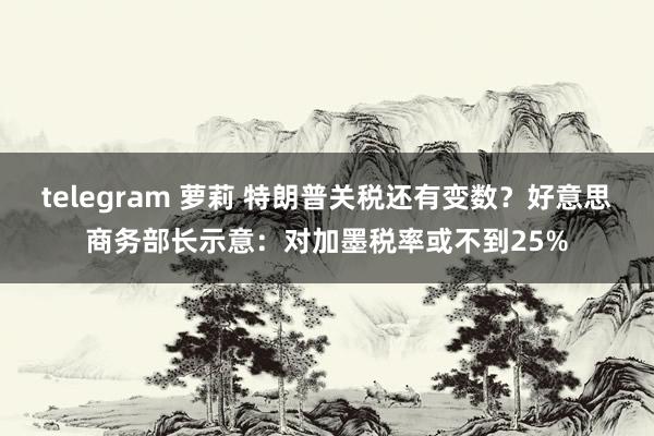 telegram 萝莉 特朗普关税还有变数？好意思商务部长示意：对加墨税率或不到25%